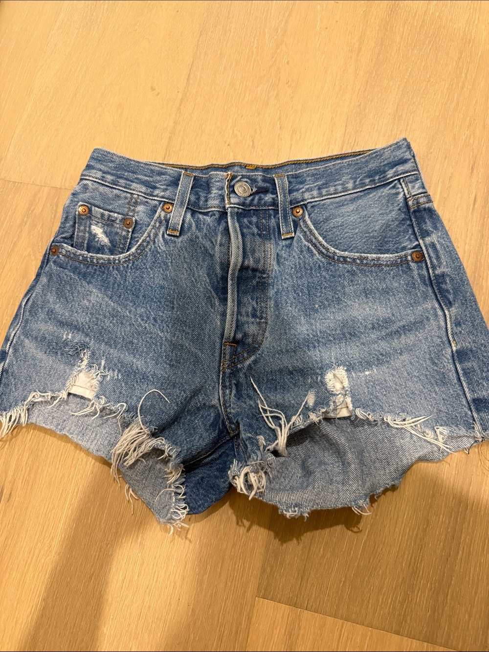 Levi's Women's Distressed Denim Cutoff Shorts - Light Blue